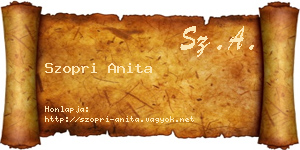 Szopri Anita névjegykártya