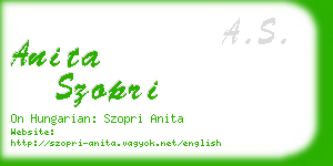 anita szopri business card